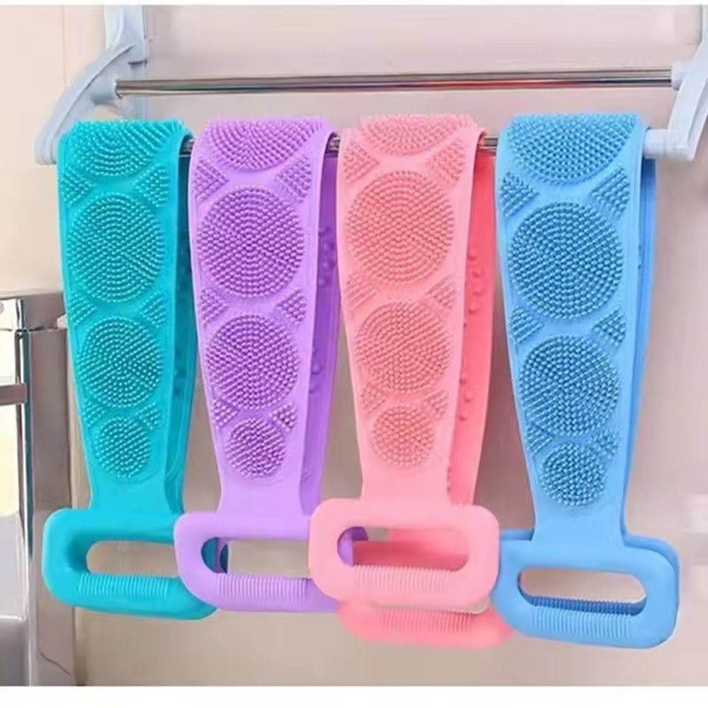 Silicone Body Sponge Brushes Bath Towels Scrubber Rubbing Back Peeling Shower Belt Skin Clean Brush 4