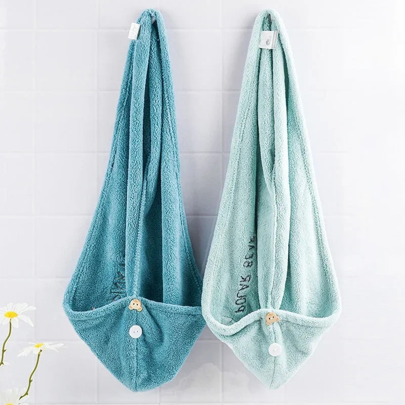 Soft Microfiber Towels For Women Shower Cap Towel Dry Hair Cap Quick Drying Bath Hats For Lady 6