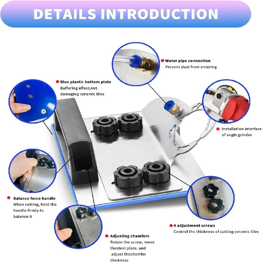 Angle Grinder Stand for Chamfer Cuts, Universal Tile Cutting Holder, Precision Cutting Tool