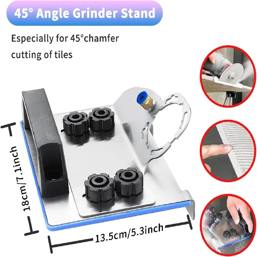 Angle Grinder Stand for Chamfer Cuts, Universal Tile Cutting Holder, Precision Cutting Tool