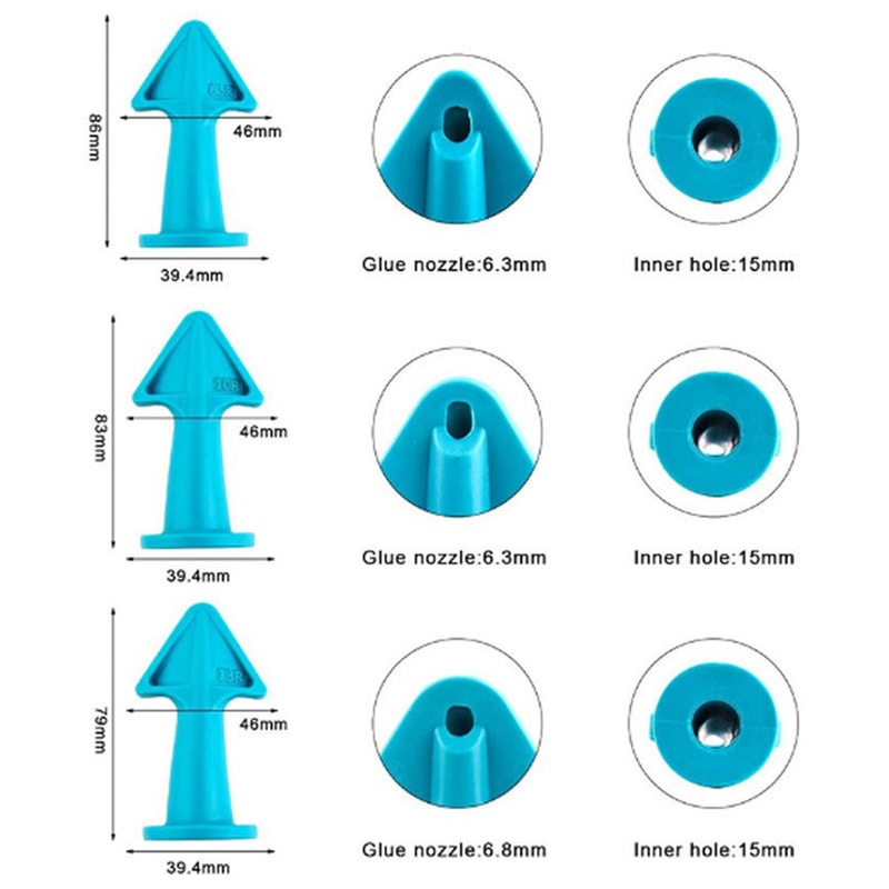 Caulking Nozzle Applicator Kit Silicone Remover Plastic Glue Shovel Tile Grout Tool Floor Joints Fi 7
