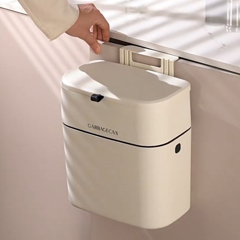 Large Capacity Square Design Toilet Garbage Bin Fashionable Household Garbage Bin 0
