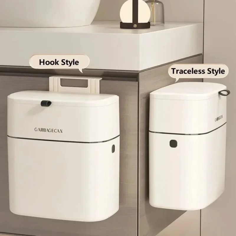 Large Capacity Square Design Toilet Garbage Bin Fashionable Household Garbage Bin 3