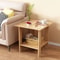 Modern Simple Side Table Solid Wood Bedroom Nightstand Stable Storage Rack With Sturdy Cabinet For 3