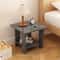 Modern Simple Side Table Solid Wood Bedroom Nightstand Stable Storage Rack With Sturdy Cabinet For 5