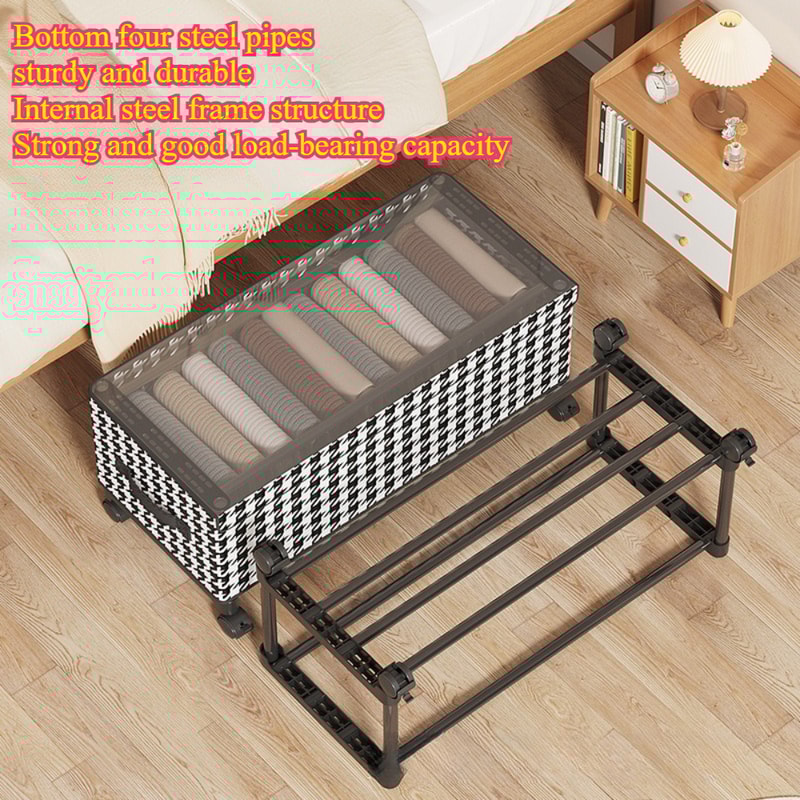 Movable Underbed Storage Box Multifunctional Toy Sorting Box DustProof Clothing Organizer Clothing