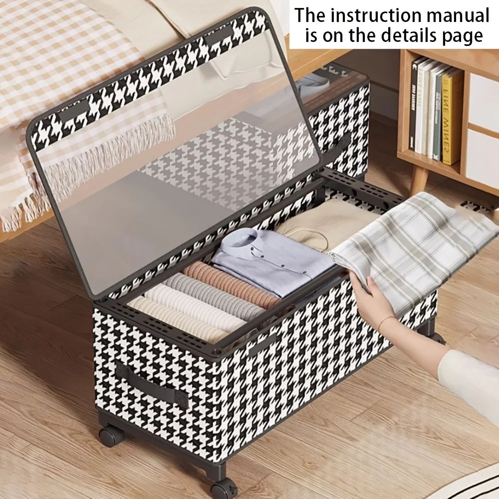 Movable Underbed Storage Box Multifunctional Toy Sorting Box DustProof Clothing Organizer Clothing