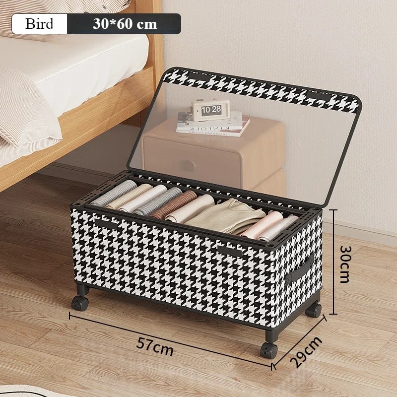 Movable Underbed Storage Box Multifunctional Toy Sorting Box DustProof Clothing Organizer Clothing