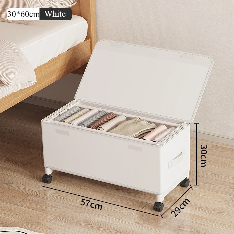 Movable Underbed Storage Box Multifunctional Toy Sorting Box DustProof Clothing Organizer Clothing