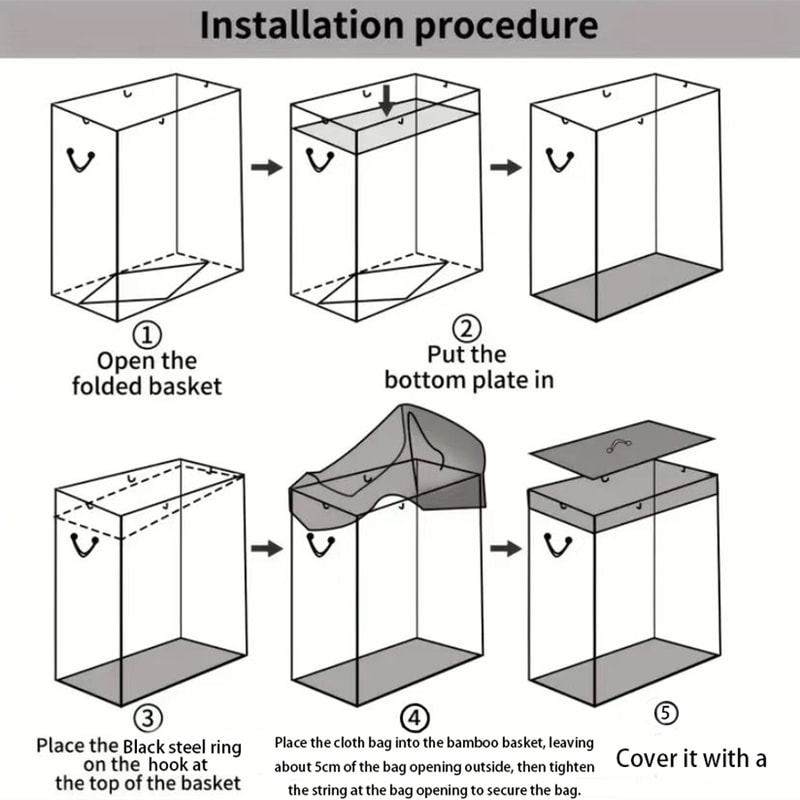 Large Bamboo Foldable Storage Basket, Ideal Laundry Basket, Toy Storage Box, Household Organizer for Bedroom