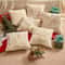 Christmas Simple Pillow Case Solid Color Embroidery SkinFriendly Material Modern Simplicity Joyful 0
