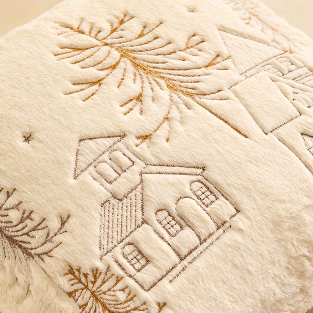 Christmas Simple Pillow Case Solid Color Embroidery SkinFriendly Material Modern Simplicity Joyful 5