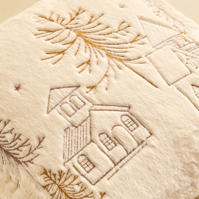 Christmas Simple Pillow Case Solid Color Embroidery SkinFriendly Material Modern Simplicity Joyful 5