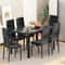 Dining Set, Glass Table with PU Leather Chairs, Modern Dining Room Set for Small Spaces