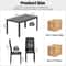 Dining Set, Glass Table with PU Leather Chairs, Modern Dining Room Set for Small Spaces