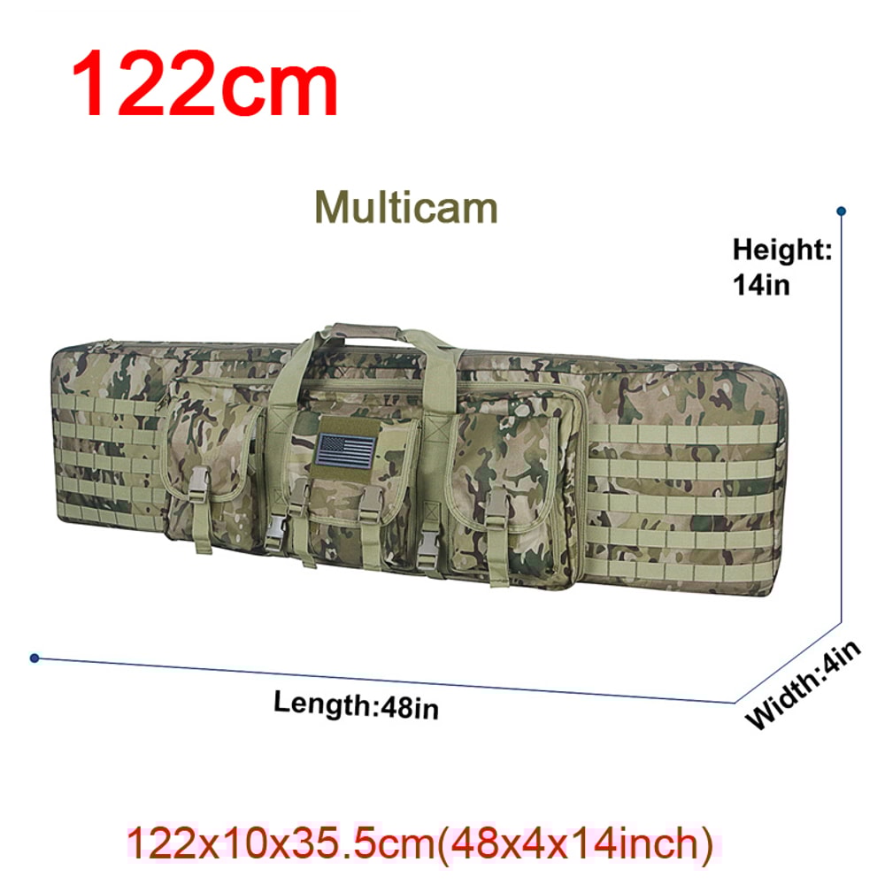 Molle Rifle Bag Tactical Double Rifle Case Sniper Backpack Airsoft Gun Holster For Hunting 11