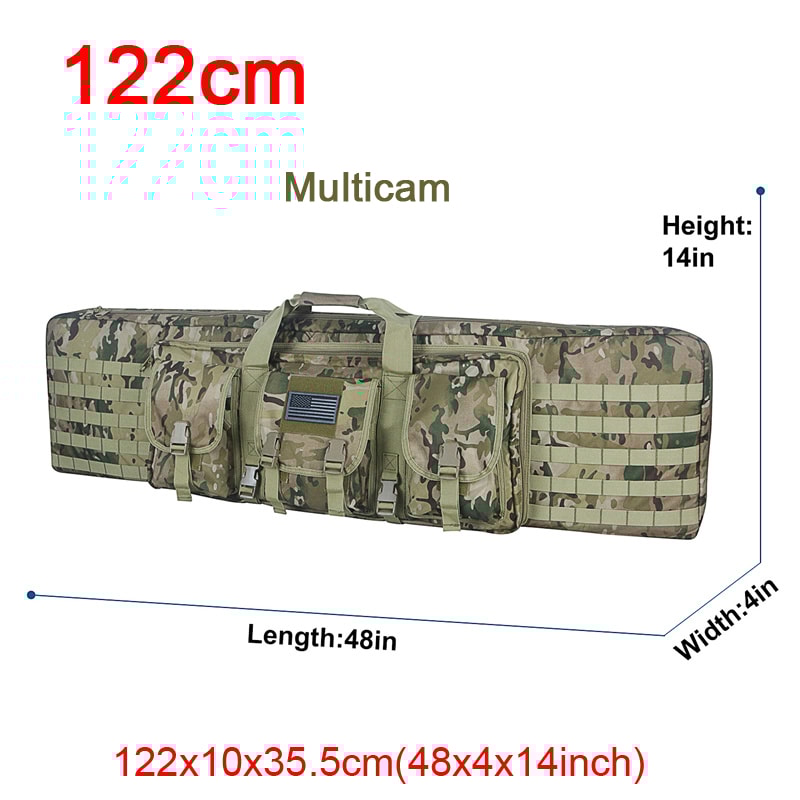 Molle Rifle Bag Tactical Double Rifle Case Sniper Backpack Airsoft Gun Holster For Hunting 11