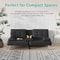 Space-Saving Modern Futon Sofa Bed with Convertible Recliner Design, Ideal Living Room Solution
