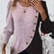 Loose Casual Comfortable Knitted Women Clothes Winter Oneck Buttons Long Sleeved Pullovers 4