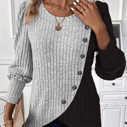 loose casual comfortable knitted women clothes, winter o-neck buttons long sleeved pullovers