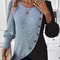 Loose Casual Comfortable Knitted Women Clothes Winter Oneck Buttons Long Sleeved Pullovers 3