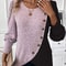 Loose Casual Comfortable Knitted Women Clothes Winter Oneck Buttons Long Sleeved Pullovers 2