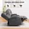 Fabric Reclining Sofa Chair with Cup Holders, Manual Recliner Couch, Upholstered Reclinerchair Set with Side Pockets