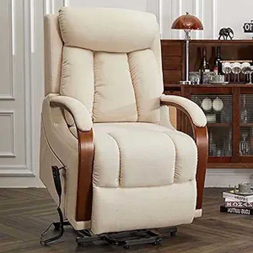 Dual Motor Power Sofa for Seniors, Comfortable Reclining Lift Chair with Heat and Massage Features