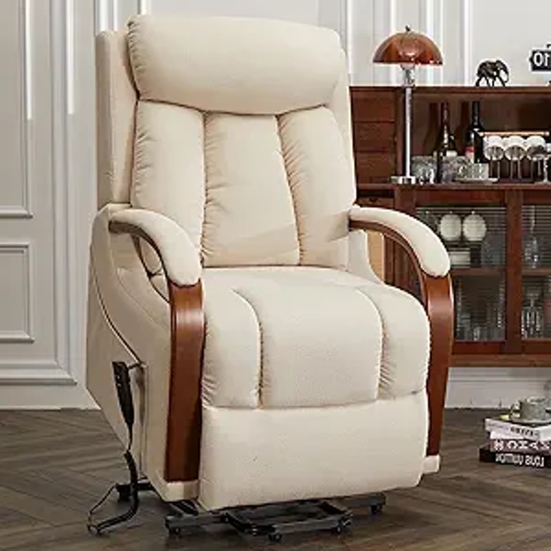 Dual Motor Power Sofa for Seniors, Comfortable Reclining Lift Chair with Heat and Massage Features