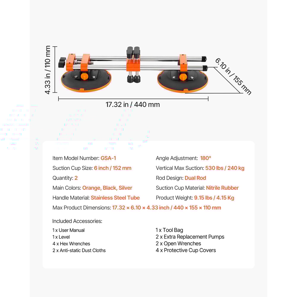 Manual Stone Seam Setter with Suction Cups, SucceBuy Marble Splicing Installation Tool for Tile