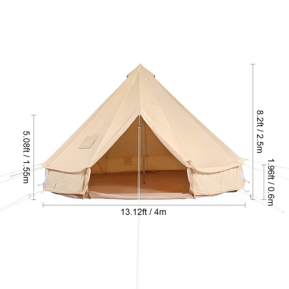 SucceBuy Canvas Bell Tent, Yurt Tent with Stove Jack, Breathable and Durable, Ideal for Camping