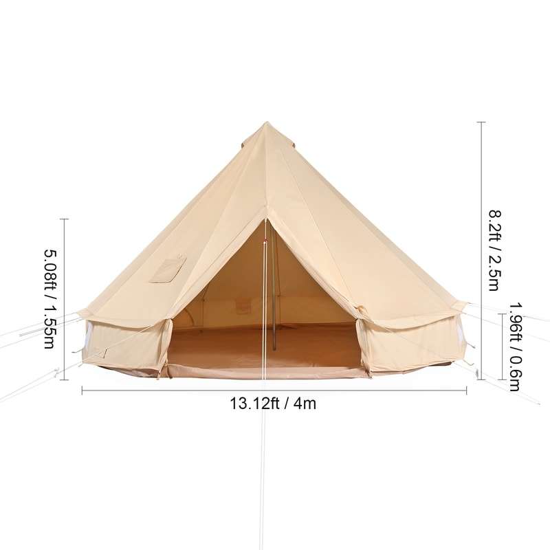 SucceBuy Canvas Bell Tent, Yurt Tent with Stove Jack, Breathable and Durable, Ideal for Camping