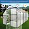 Adjustable Roof Vent Outdoor Patio Greenhouse, Sliding Door Walk-In Polycarbonate Greenhouse for Winter Plants