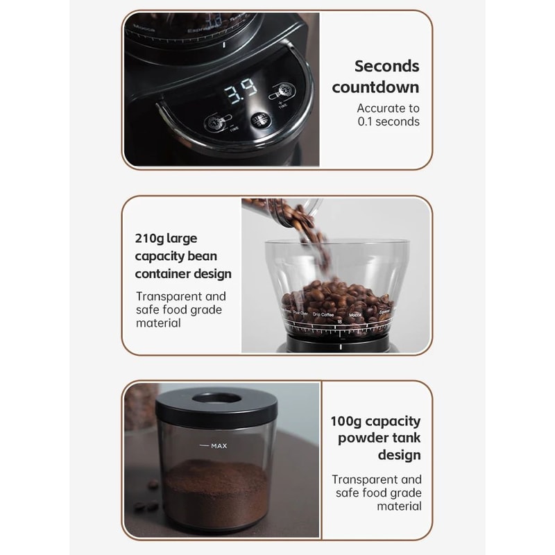 Electric Coffee Grinder With Gears Coffee Mill For Espresso American Coffee Pour Over Visual Bean S 4