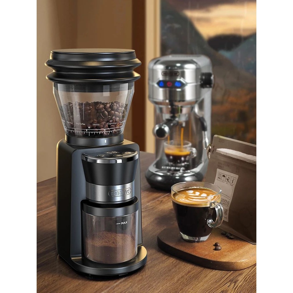 Electric Coffee Grinder With Gears Coffee Mill For Espresso American Coffee Pour Over Visual Bean S 8
