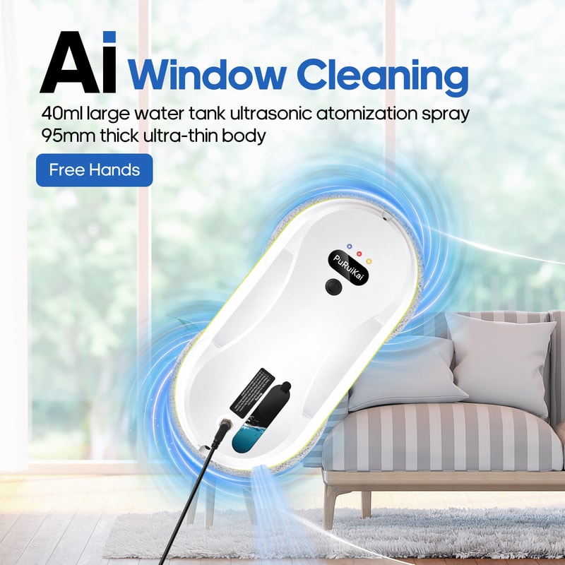 Automatic Household Window Water Spray Cleaning Robot Electric Window Wiper Vacuum Cleaner Remote C 2