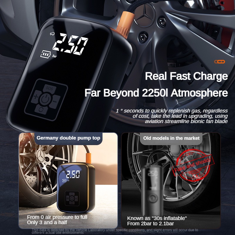 Portable Car Air Pump Air Compressor 12V 150PSI Wireless Tire Inflator For Motorcycle Bicycle Car T 4