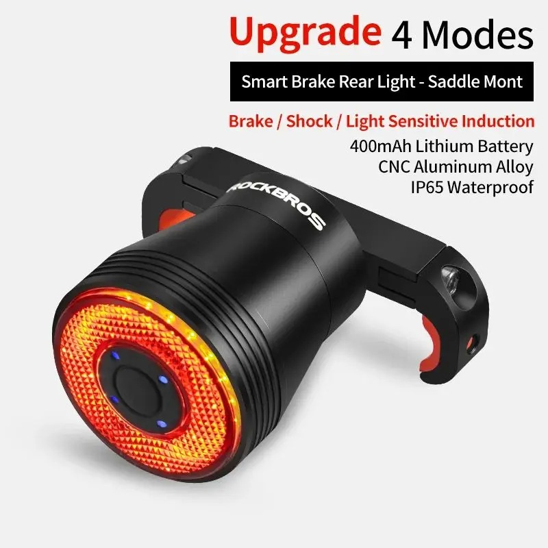 LED Charging Cycling Taillight Bicycle Smart Auto Brake Sensing Light Waterproof IPx6 Bike Rear Lig 7