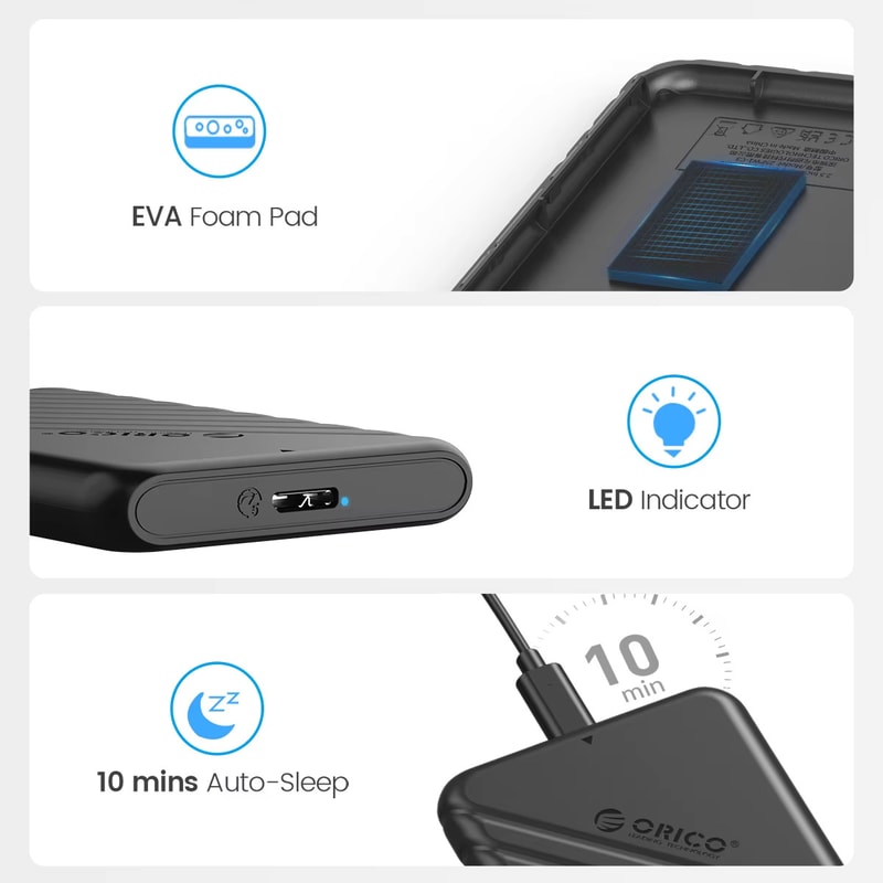 External Storage HDD Case For PC Laptop Micro Speed HDD SSD Hard Drive Enclosure With UASP Support 4