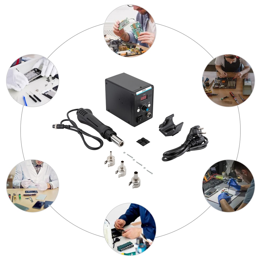 SMD Welding Station for Electronic Repair, Hot Air Desoldering Station with LED Display Screen