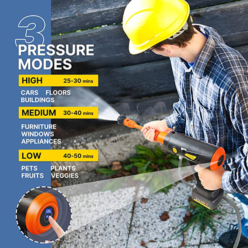 Max Wireless High Pressure Car Washer Gun, Waterproof Battery Foam Cleaning Machine, Garden Spray for Easy