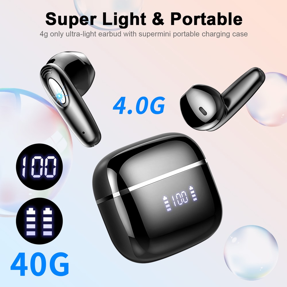 Wireless Earbuds Noise Cancelling Mic Bluetooth Charging Case Waterproof InEar Earbuds 4