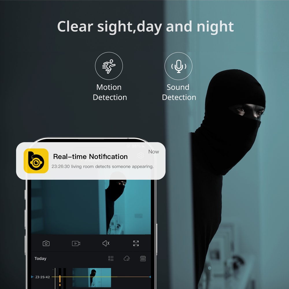 Boykeep Wi-Fi Camera, Indoor Baby/Elder/Dog/Pet Monitor with Phone App & Way Audio
