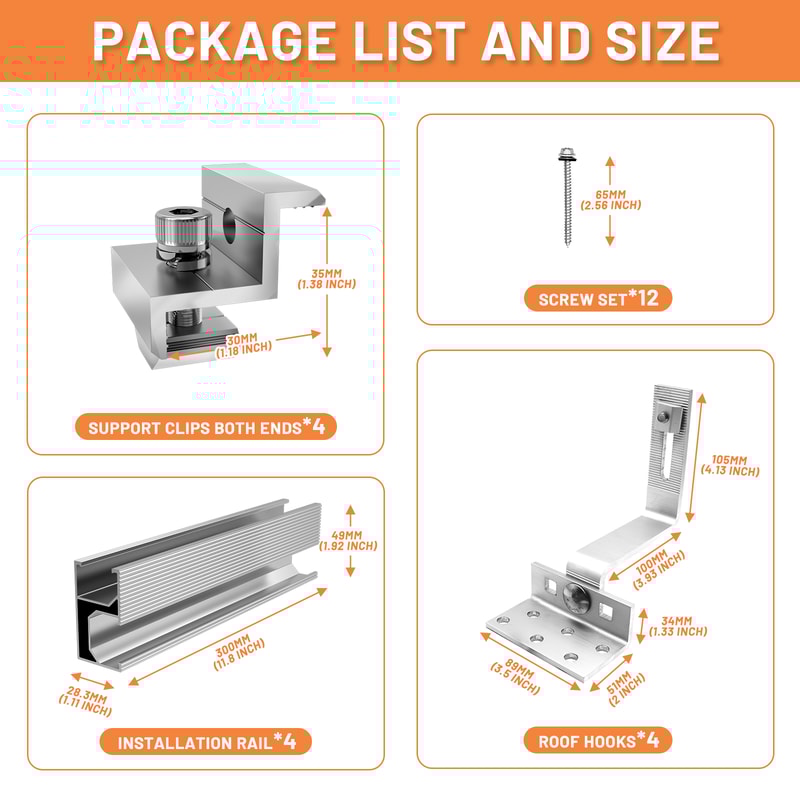 Solar Panel Mounting Set Aluminum Mounting Rail Photovoltaic Mounting Rail For Solar Panel 4