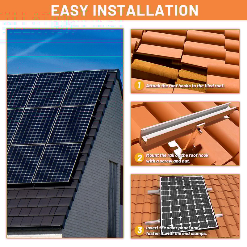 Solar Panel Mounting Set Aluminum Mounting Rail Photovoltaic Mounting Rail For Solar Panel 7