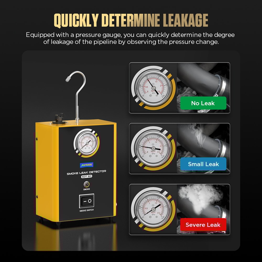 Smoke Machine Car Smoke Leak Detector Automotive Pipe Leakage Diagnostic Tool With Pressure Gauge 1