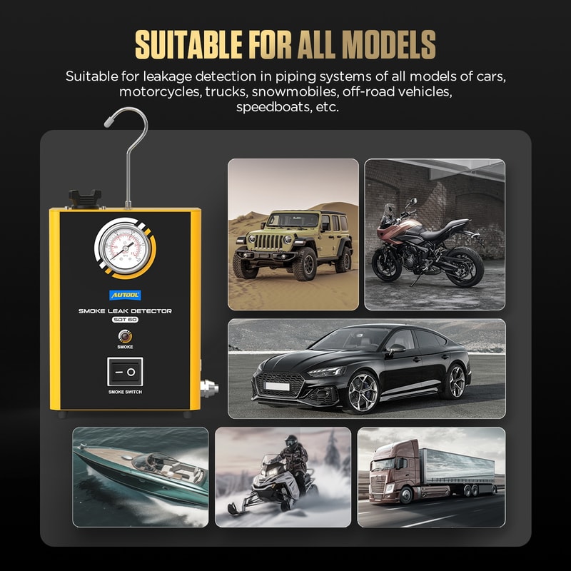 Smoke Machine Car Smoke Leak Detector Automotive Pipe Leakage Diagnostic Tool With Pressure Gauge 3