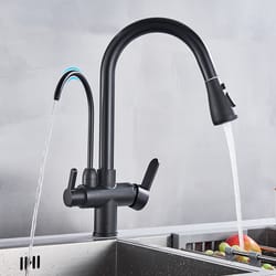 black pull out kitchen faucet, way water filter tap, purification system, torneira para cozinha de parede crane