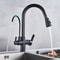 Black Pull Out Kitchen Faucet 3 Way Water Filter Tap Purification System Torneira Para Cozinha De P 0
