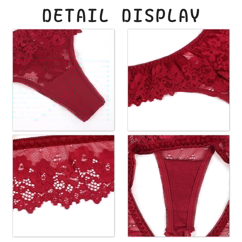 Sexy Comfortable Lingerie For Women Lace Low Thong Underwear Cotton Waist Crotch Lingerie Chemise T 5